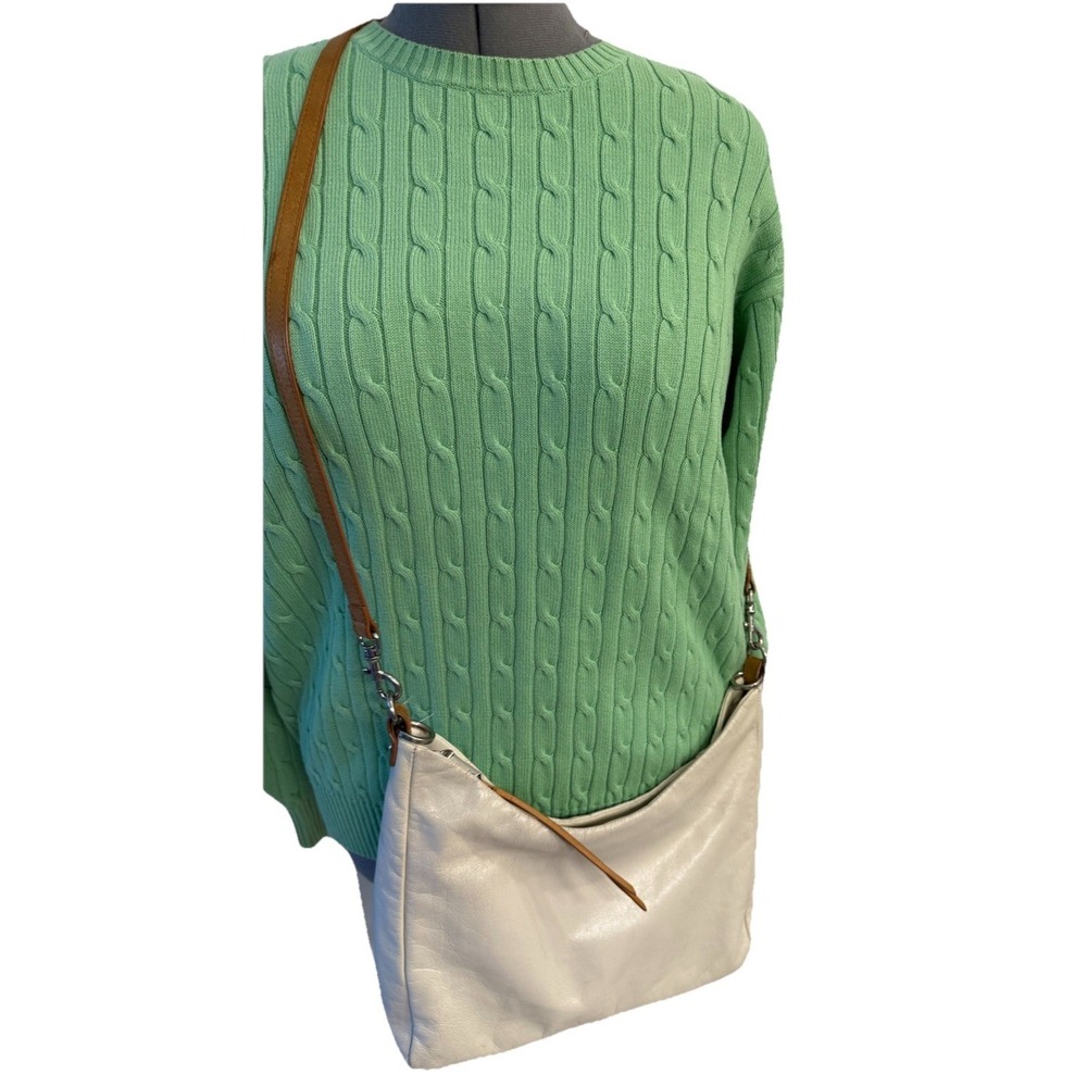 Hobo International Crossbody Creamy White Leather Handbag 10x14-total L32"